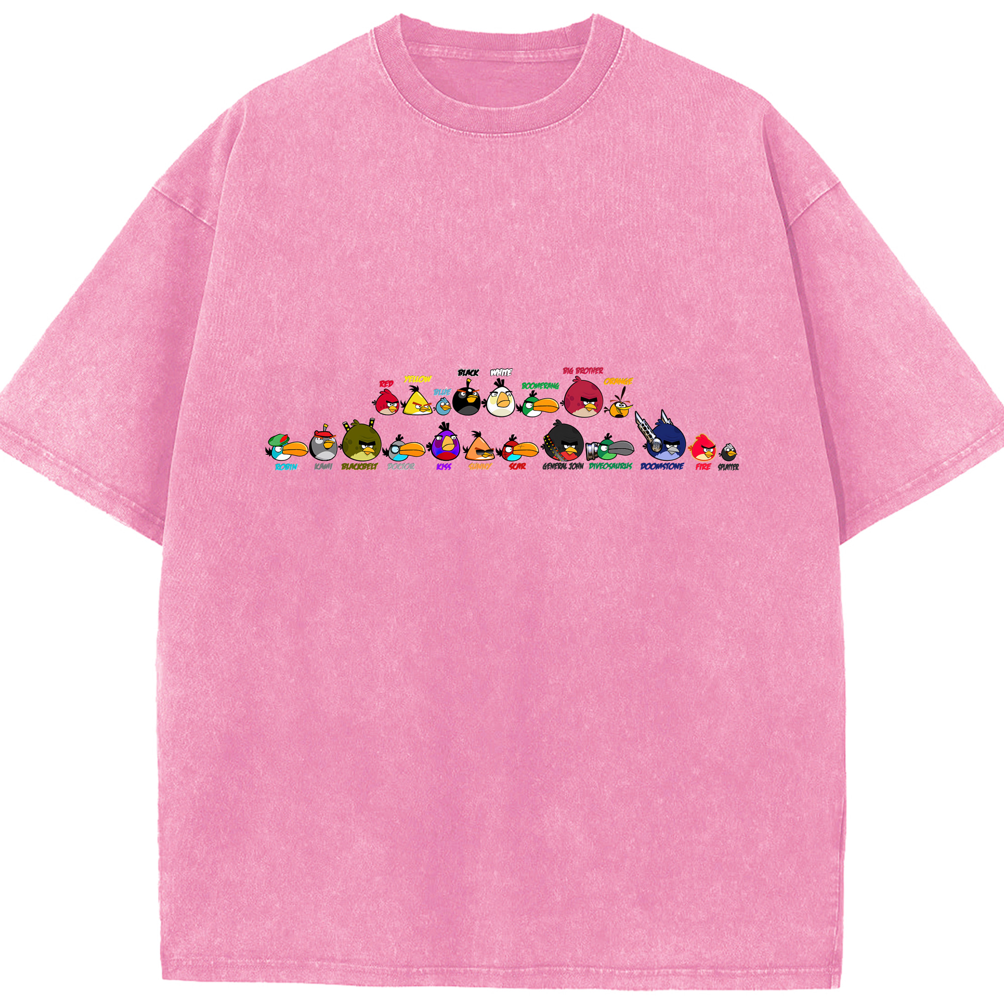 （画像用） Angry Birds アングリーバード 綿100% ヴィンテージ風 半袖Tシャツ（フロントプリント）